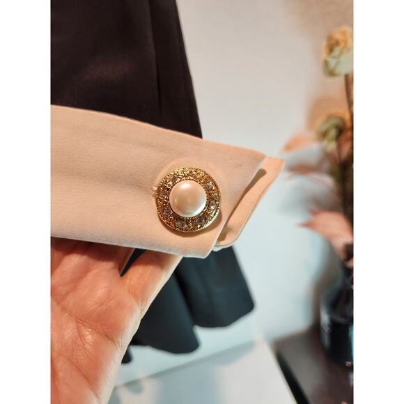 Pianoforte di MaxMara Black & Ivory Long Sleeve Fit & Flare Dress, Size IT 38‎ - Picture 3 of 10